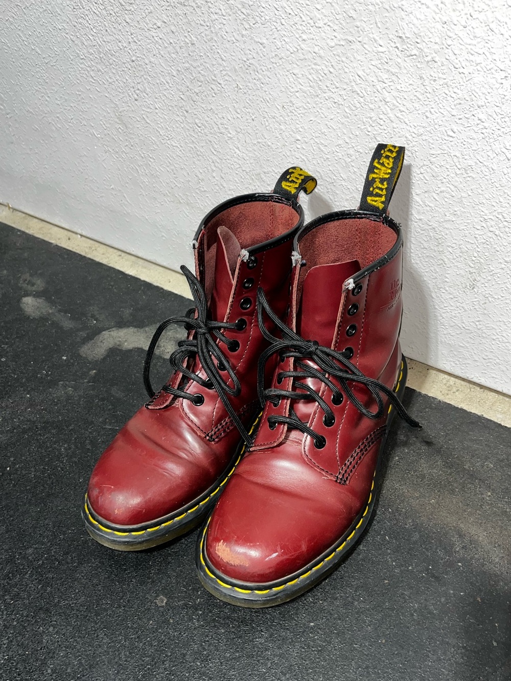 Dr. Martens Red Oxblood Burgundy 8-Eye Lace-Up Combat Boots